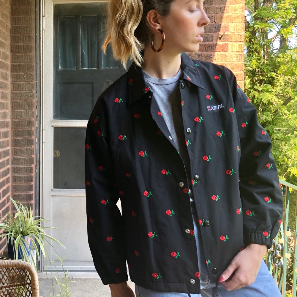 X-girl Rose Embroidered Coach Jacket - Picture 4 of 10
